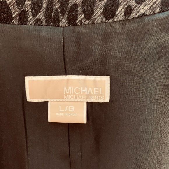 Michael kore leopard jacket cocoon coat L - Picture 6 of 6